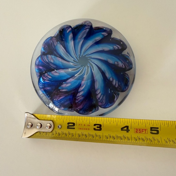 Blue and Purple Swirl Glass Art Piece - Picture 5 of 5